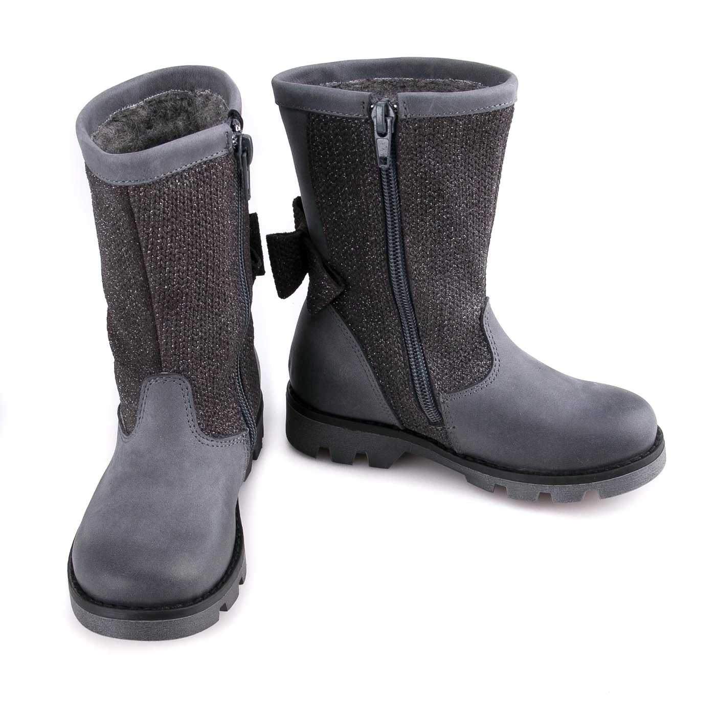 (2611B-1) Emel high winter boots grey bow