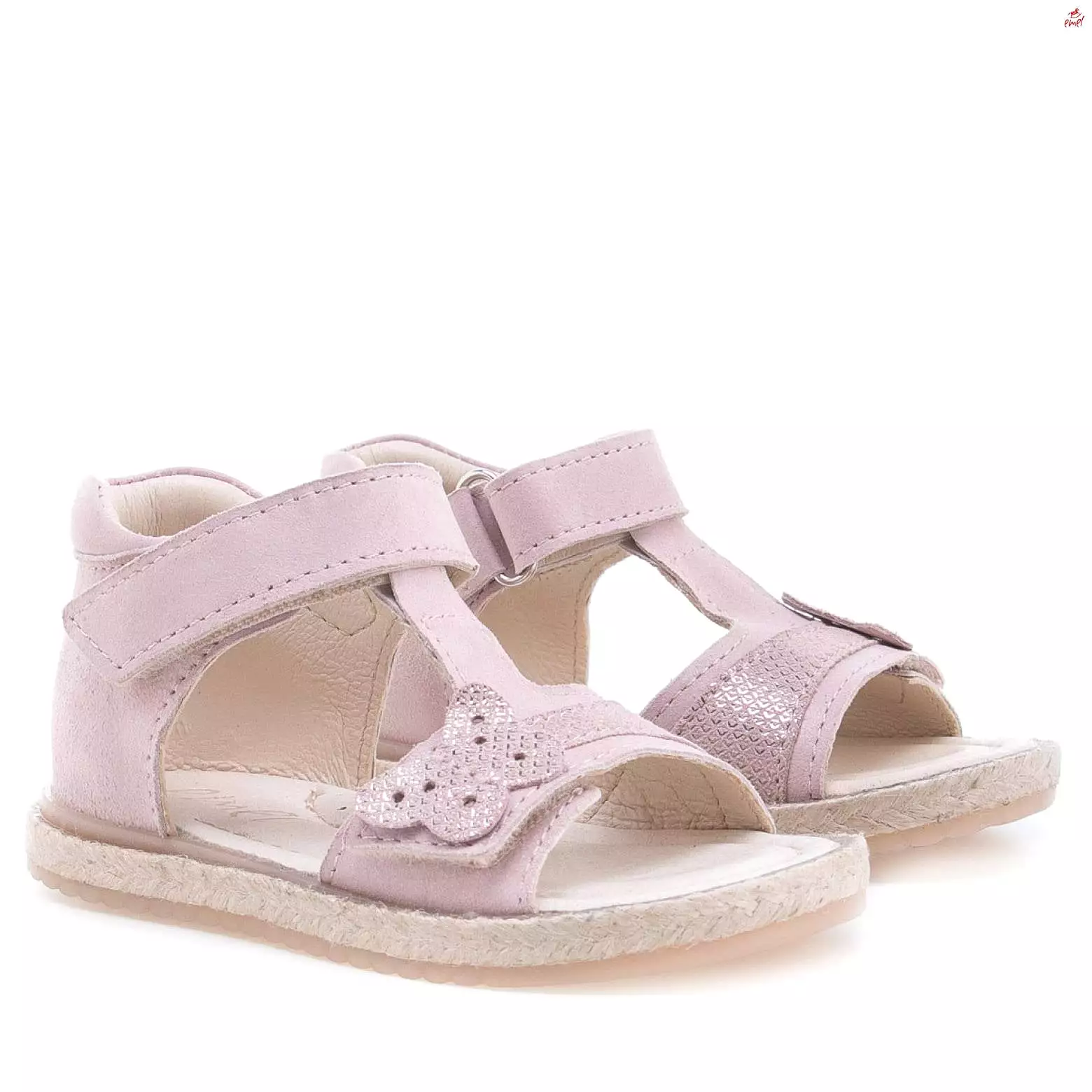 (2637-16) Emel pink butterfly Sandals