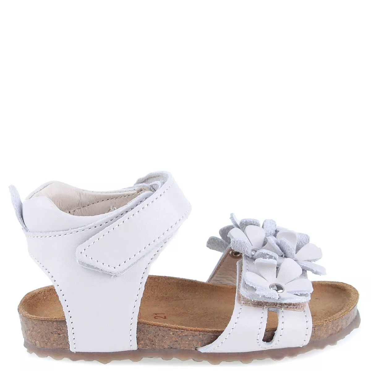 (2640D-5) Emel White Flowers sandals