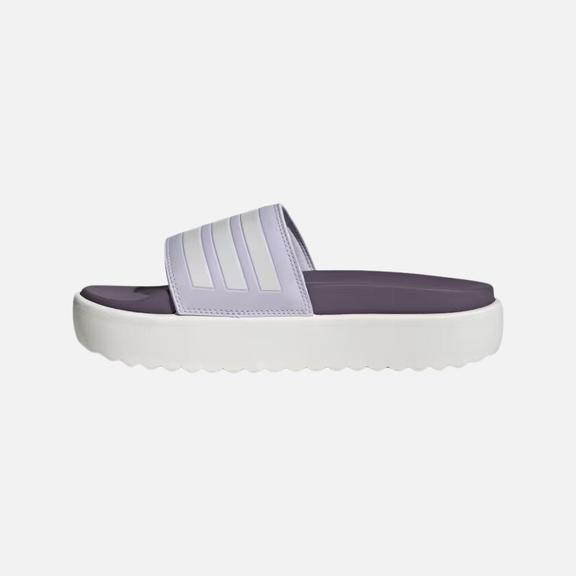 Adidas Adilette Paltform Women's Slide -Silver Dawn/Zero Metalic/Shadow Violet