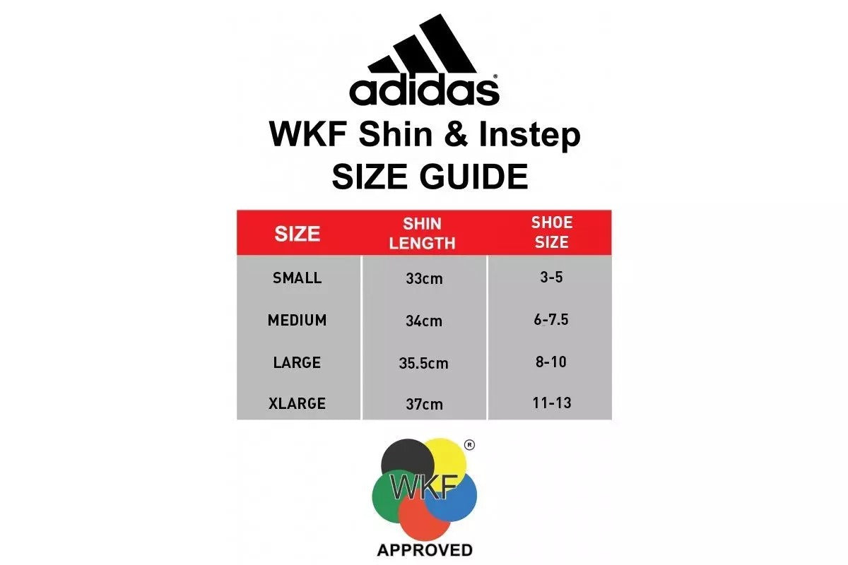 adidas Karate Shin Instep Guards WKF With Foot Pads