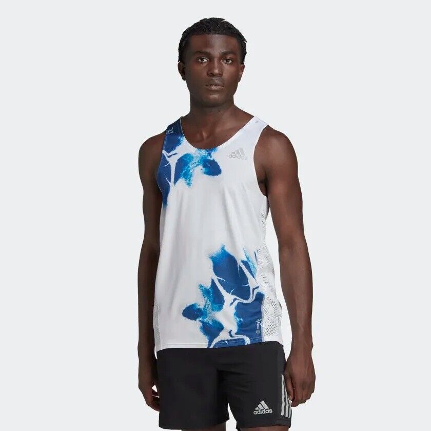 adidas Mens Fast Graphic Running Vest Tank Top