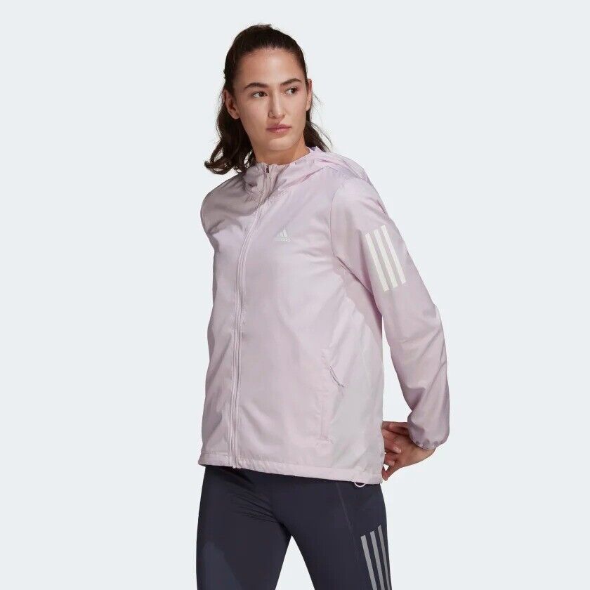 adidas Own The Run Womens Running Jacket Winbreaker Ladies Fitness Coat Mauve