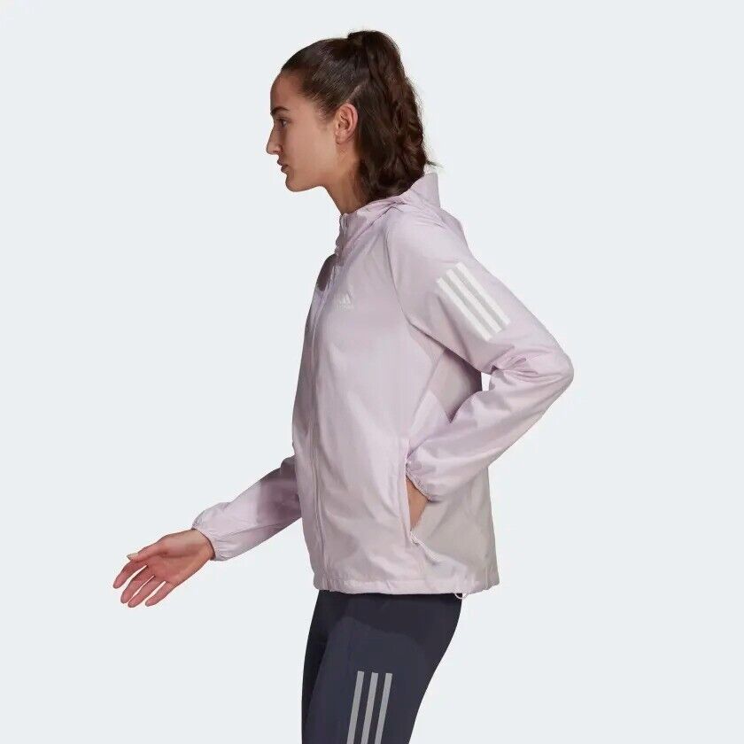 adidas Own The Run Womens Running Jacket Winbreaker Ladies Fitness Coat Mauve