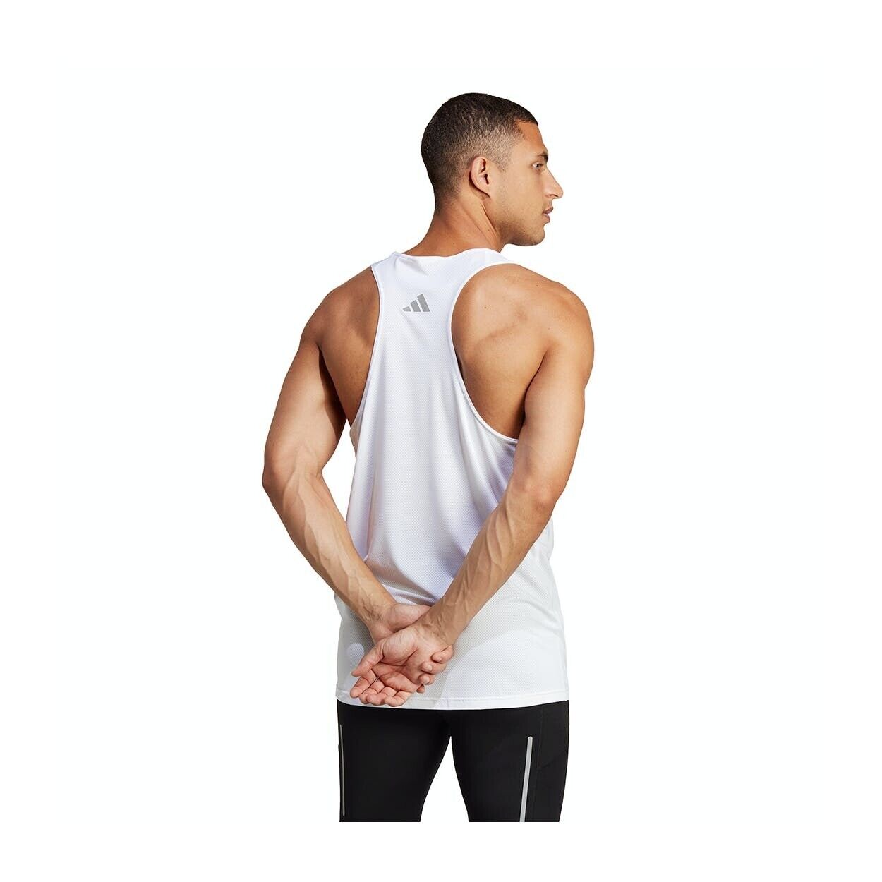 adidas Run Icons Mens Running Singlet White Sports Vest