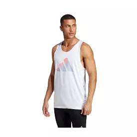 adidas Run Icons Mens Running Singlet White Sports Vest