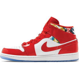 Air Jordan 1 Mid 'Barcelona Sweater Red Patent'