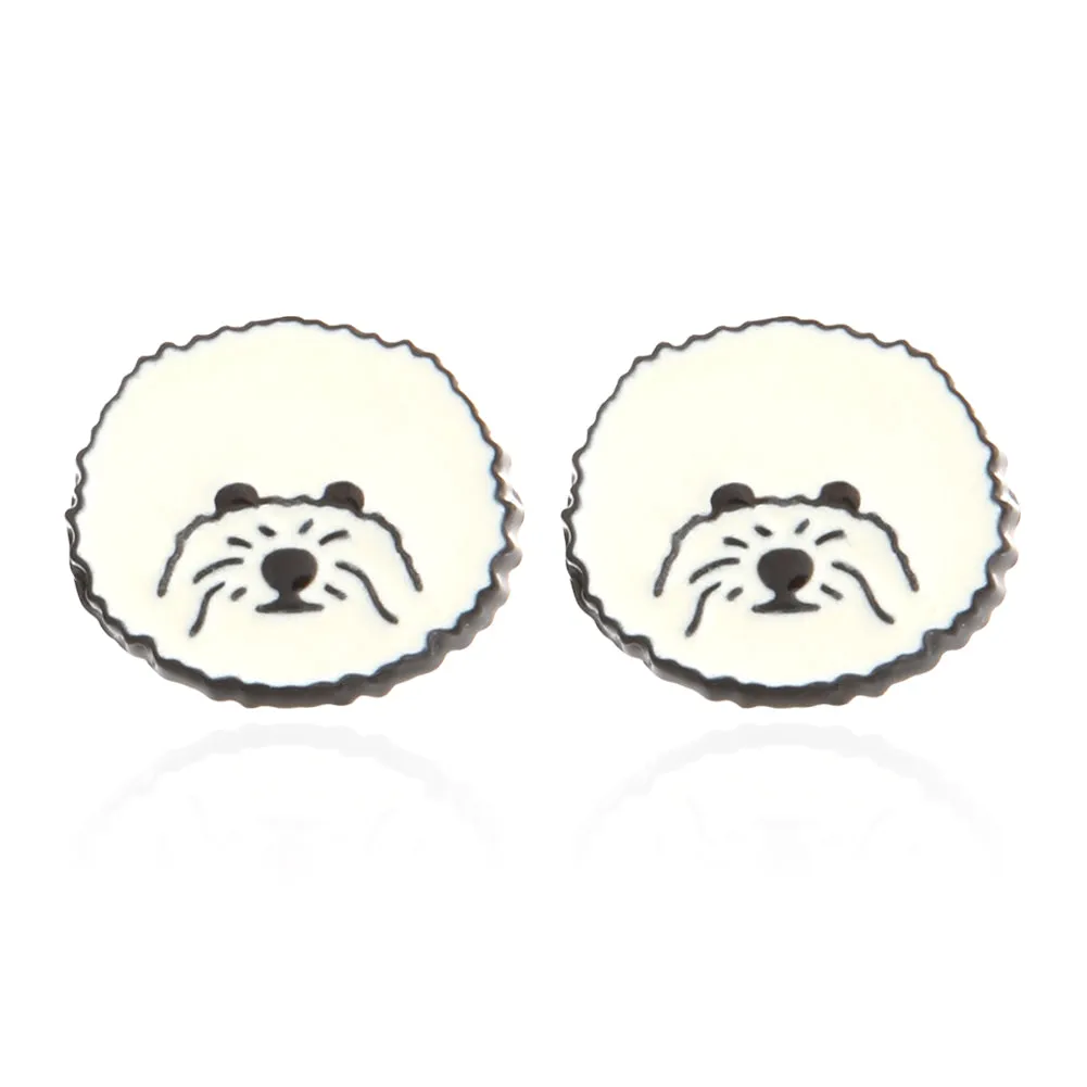 Bichon Frise_Puppy Dog Stud Earrings