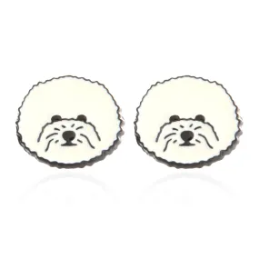 Bichon Frise_Puppy Dog Stud Earrings