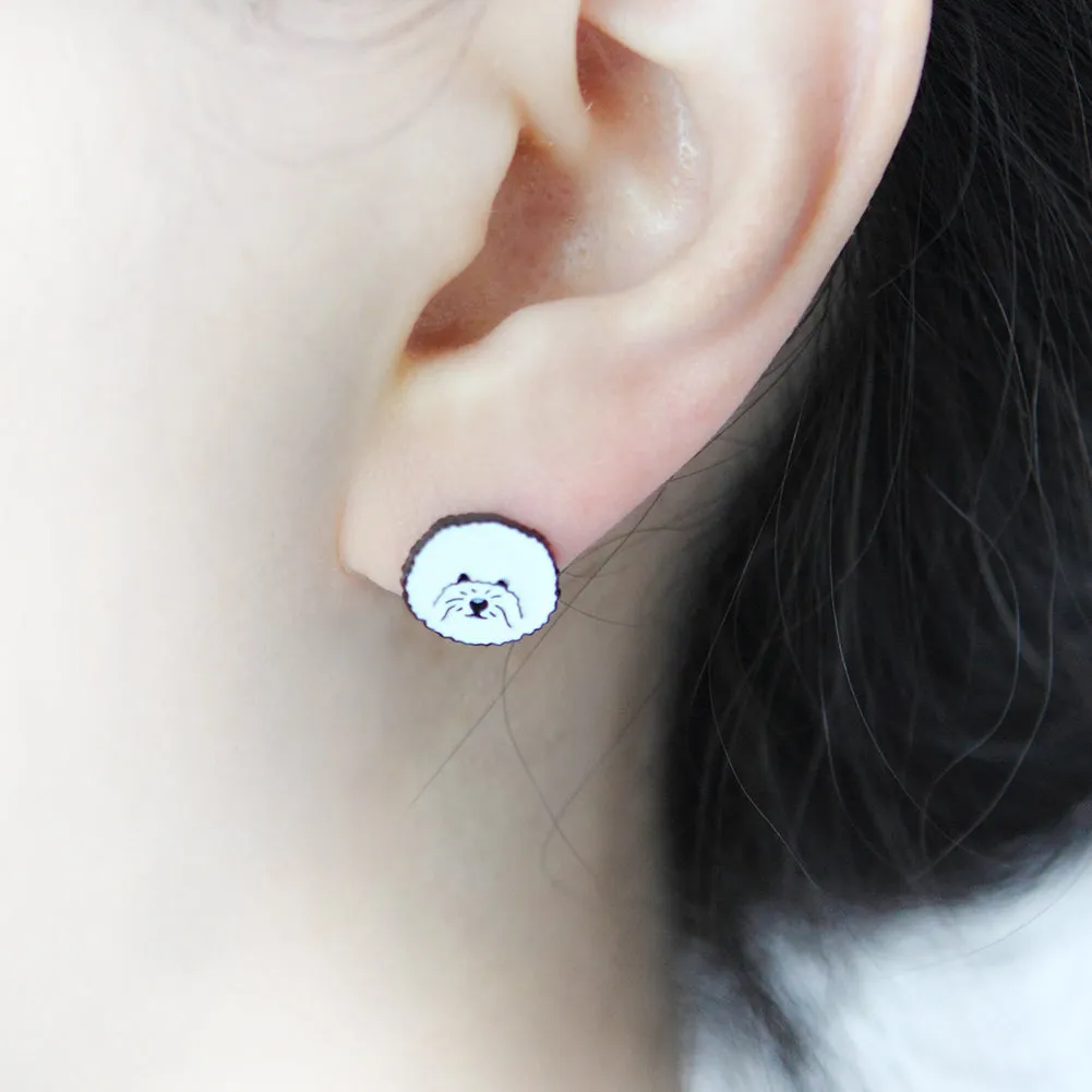 Bichon Frise_Puppy Dog Stud Earrings