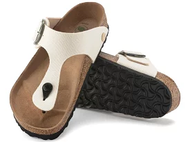 Birkenstock: Gizeh Big Buckle Eggshell Canvas Regular Width