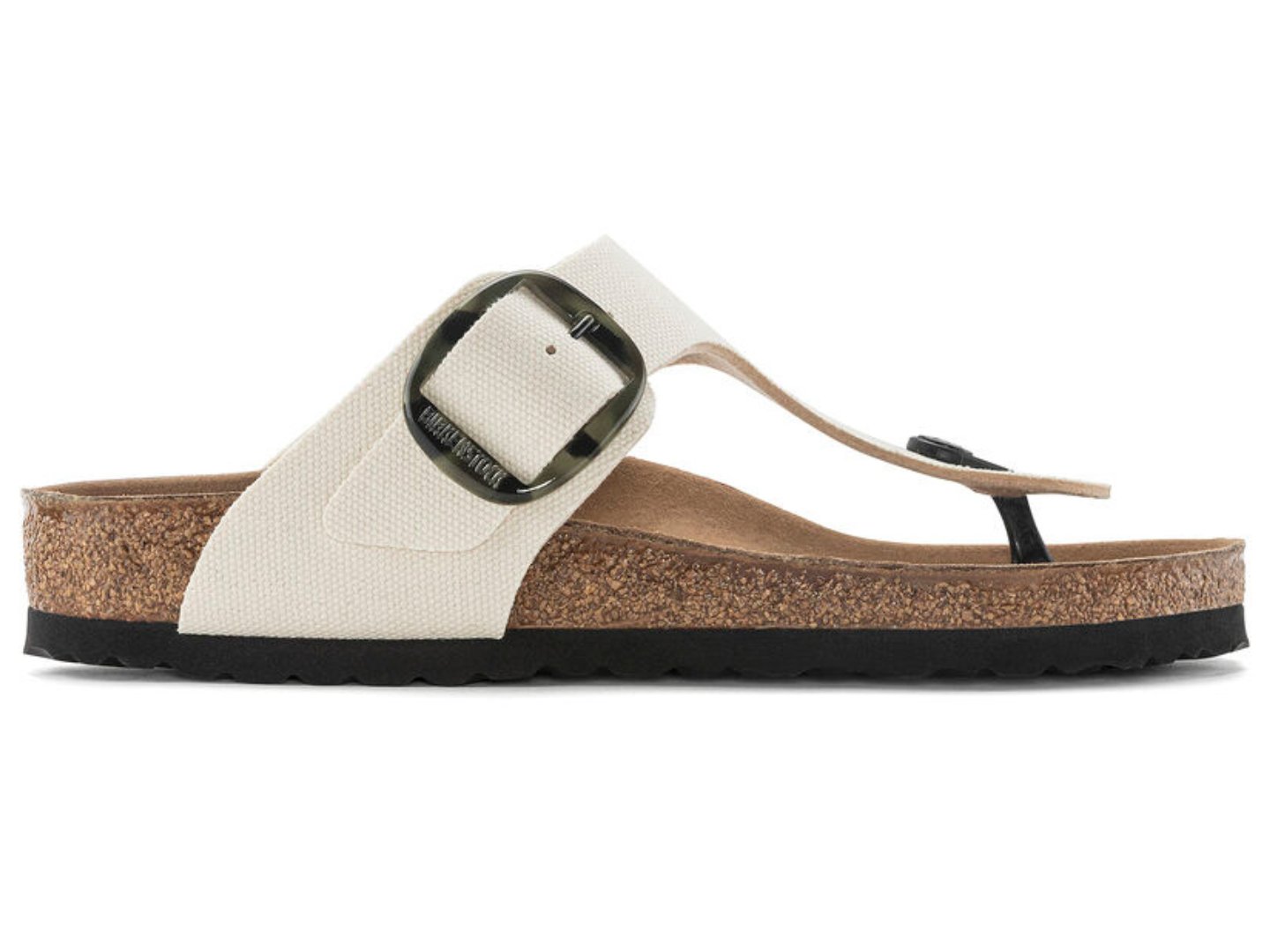 Birkenstock: Gizeh Big Buckle Eggshell Canvas Regular Width