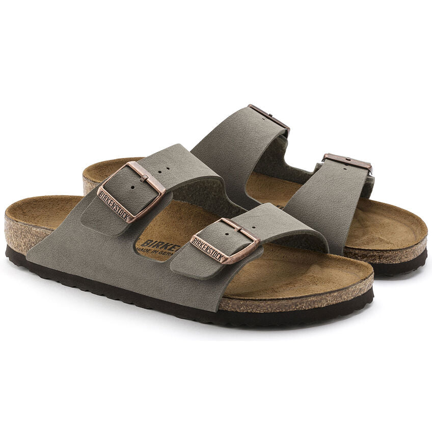 Birkenstock UNISEX Arizona Birkibuc (Stone - Narrrow Fit)