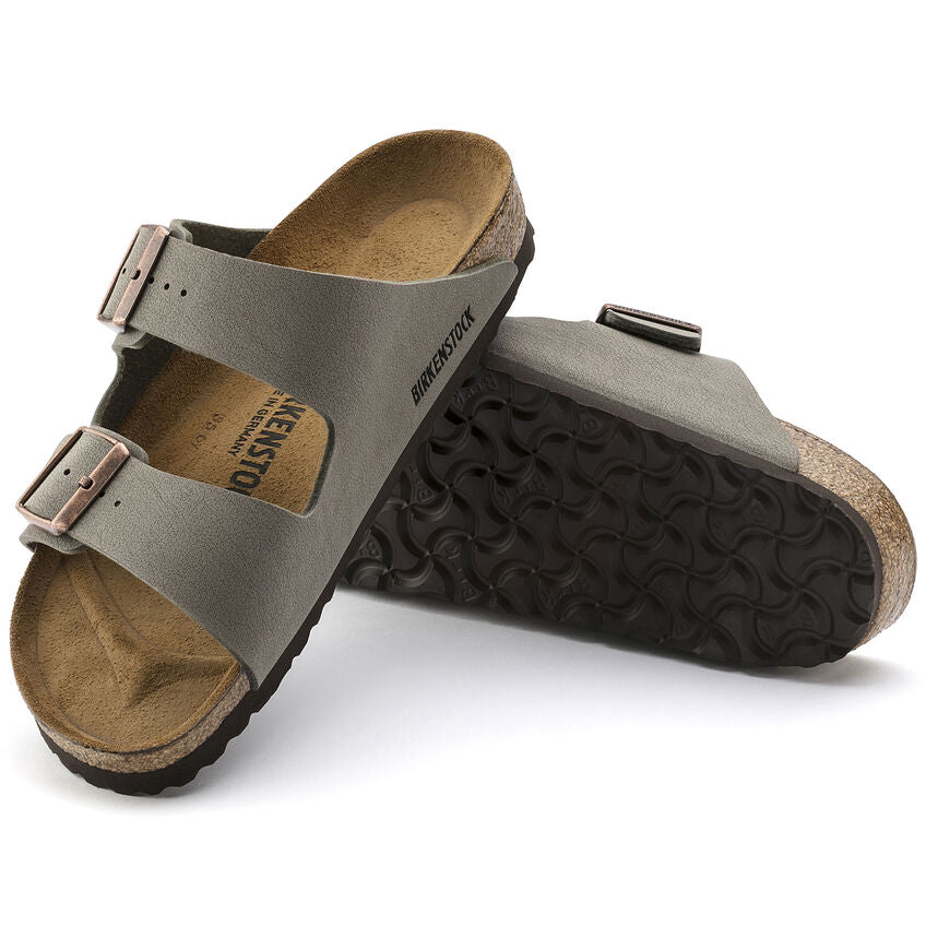 Birkenstock UNISEX Arizona Birkibuc (Stone - Narrrow Fit)