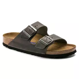 Birkenstock UNISEX Arizona Soft Footbed Oiled Leather (Iron - Wide Fit)