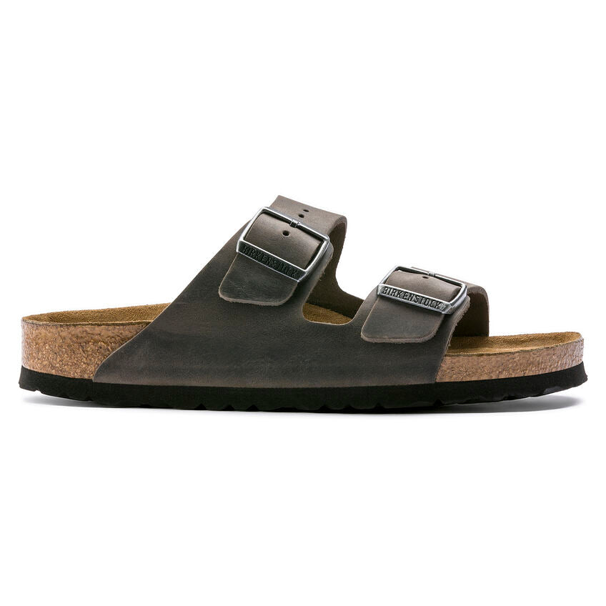 Birkenstock UNISEX Arizona Soft Footbed Oiled Leather (Iron - Wide Fit)