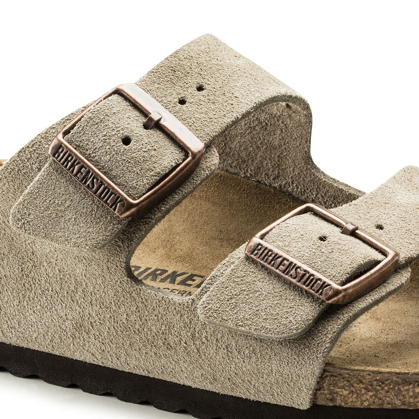 Birkenstock UNISEX Arizona Suede Leather (Taupe - Wide Fit)