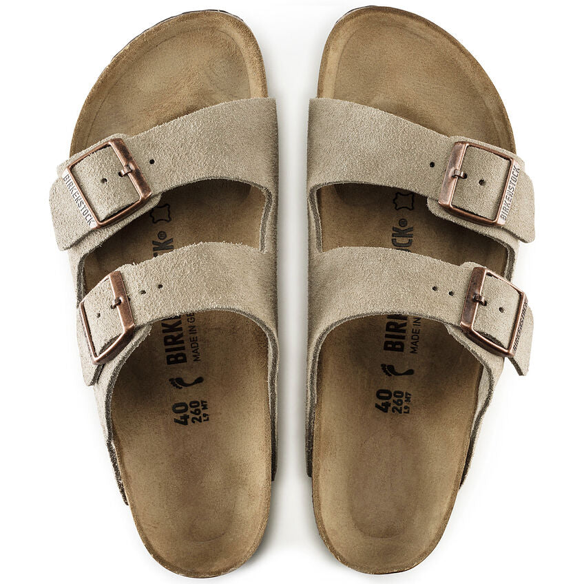 Birkenstock UNISEX Arizona Suede Leather (Taupe - Wide Fit)