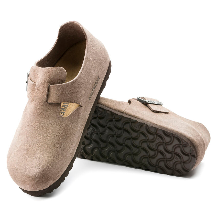 Birkenstock UNISEX London Suede Leather (Taupe - Regular Fit)