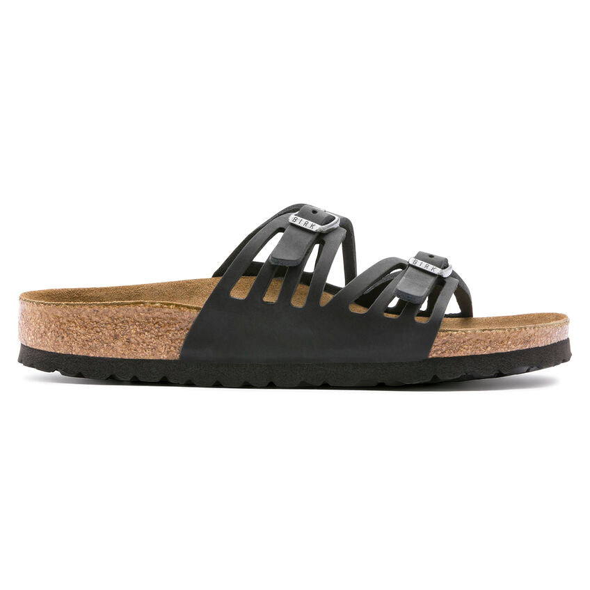 Birkenstock Women's Granada Soft Footbed Oiled Leather (Black)