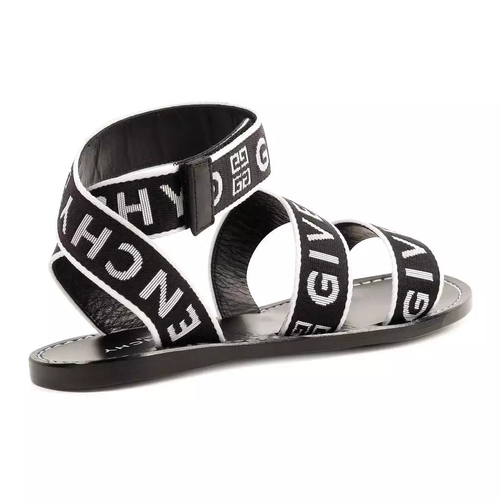 Black & White Logo Sandals