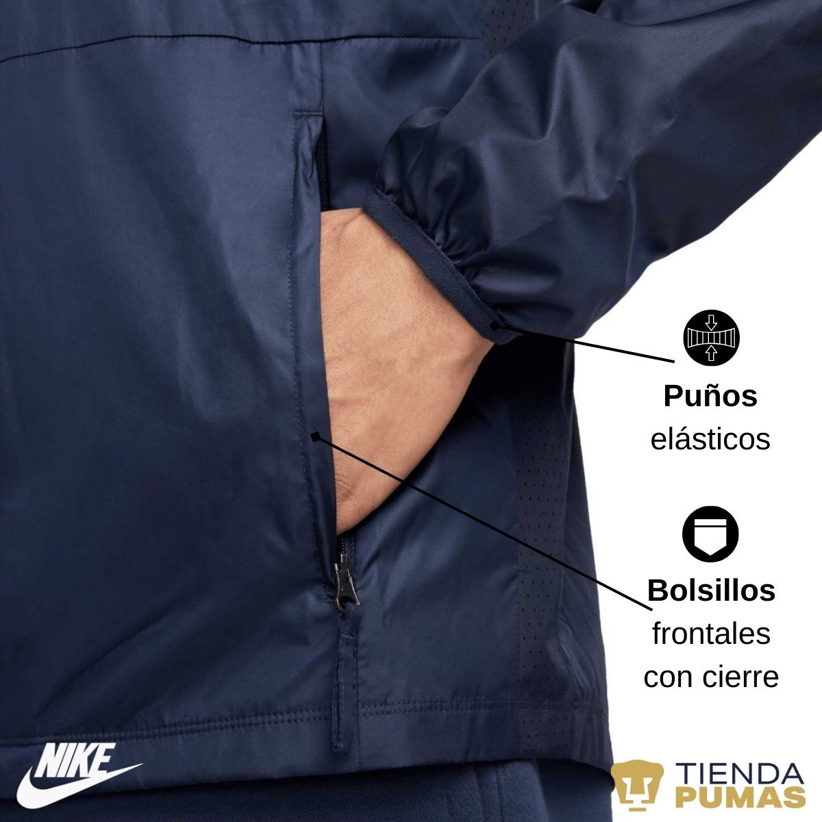 Chamarra Fútbol Hombre Nike Pumas UNAM Repel Academy Awf