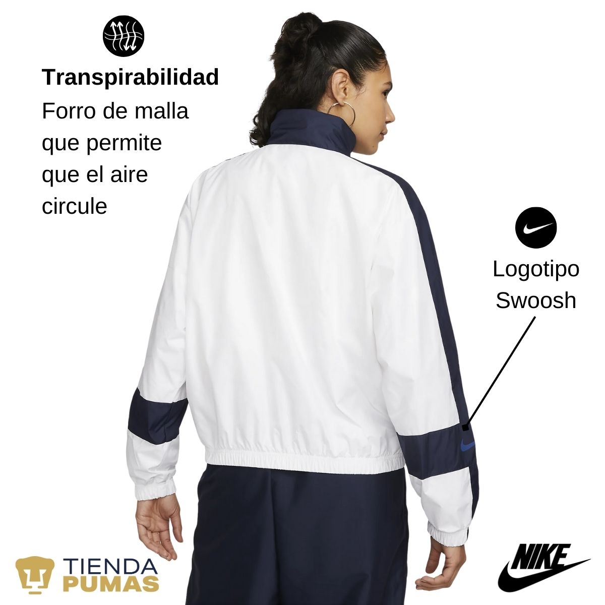 Chamarra Fútbol Mujer Nike Pumas UNAM Essential