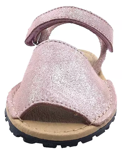 ChildrenChic Girl's Menorquina Sandals, Antique Pink Shimmer