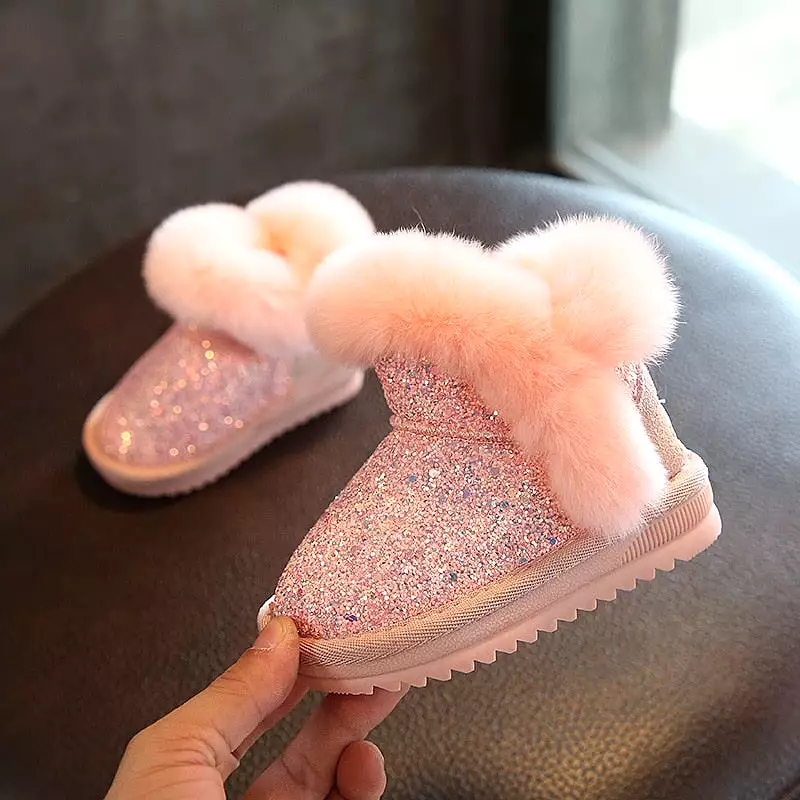 Children's Sequin Genuine Leather Boots