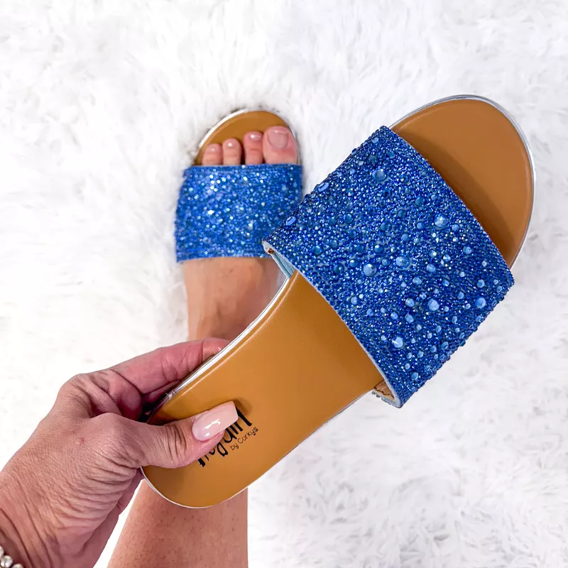 Corky's Pizzazz Light Blue Rhinestones Sandals