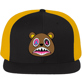 CRAZY BAWS : 2Tone Black/Gold Trucker Hat (Flat Brim)