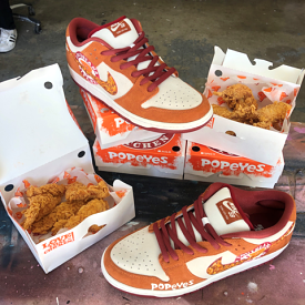 Custom Handpainted Popeyes Chicken Nike SB