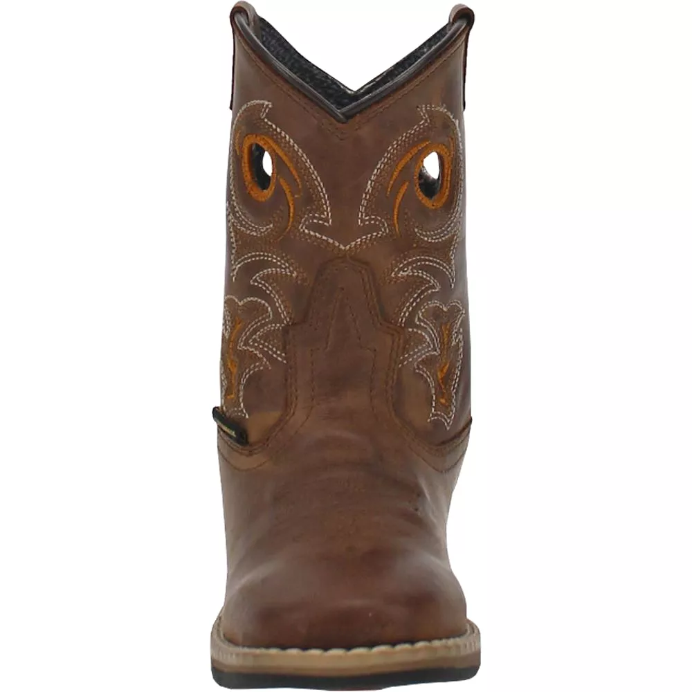 'Dan Post' Youth 7 Storm's Eye Western Square Toe - Brown / Rust (3.5Y-6Y)