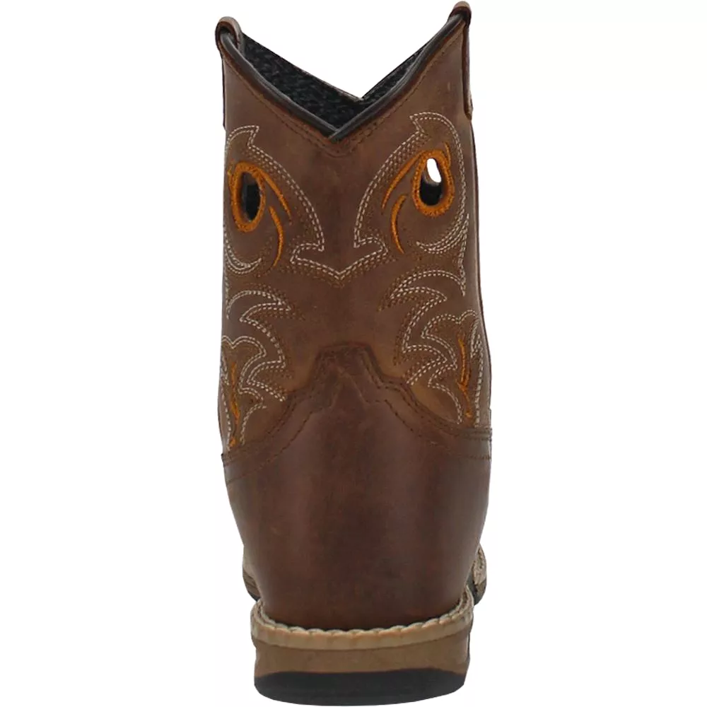 'Dan Post' Youth 7 Storm's Eye Western Square Toe - Brown / Rust (3.5Y-6Y)