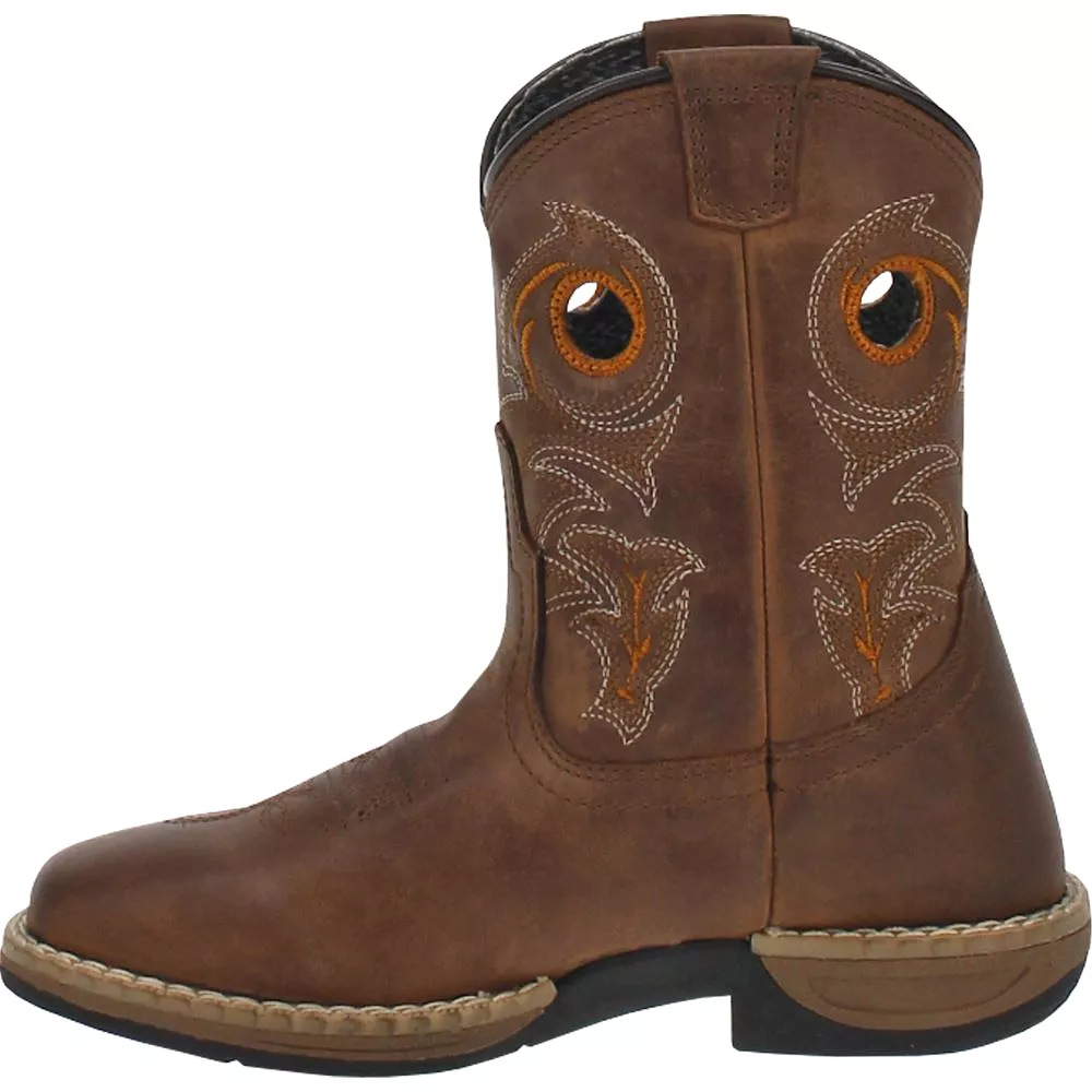 'Dan Post' Youth 7 Storm's Eye Western Square Toe - Brown / Rust (3.5Y-6Y)