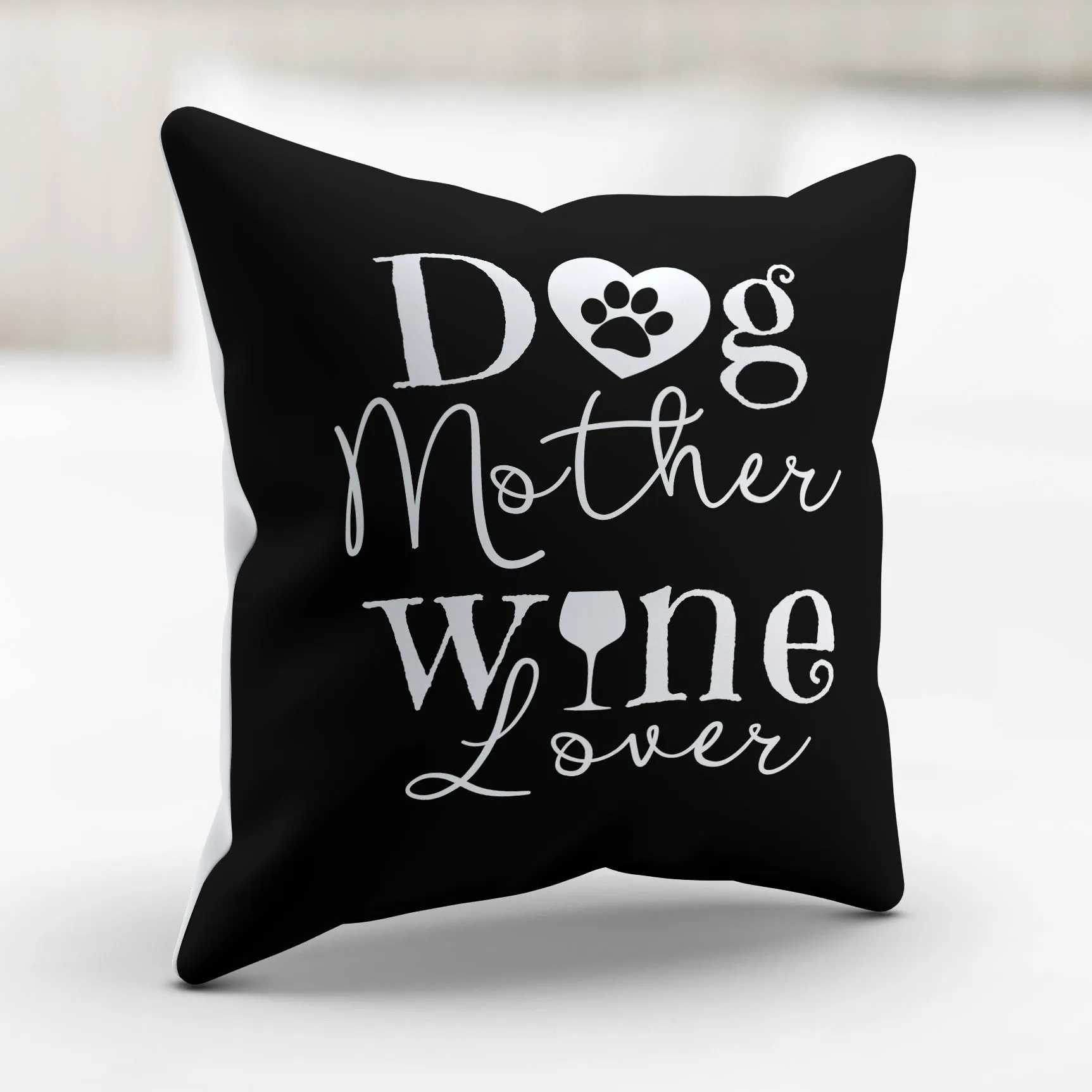 Dog Mother Wine Lover Pillow Cover