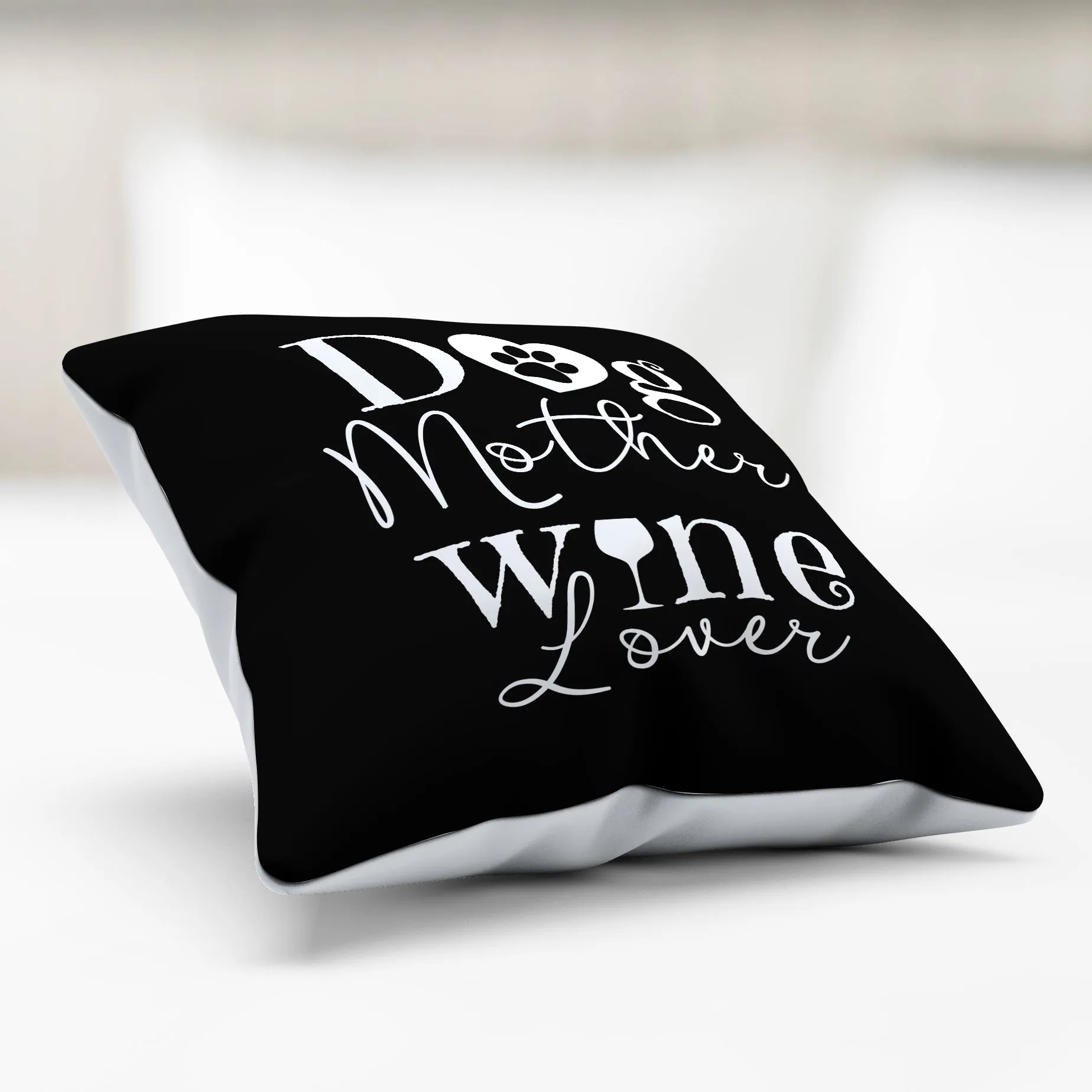 Dog Mother Wine Lover Pillow Cover