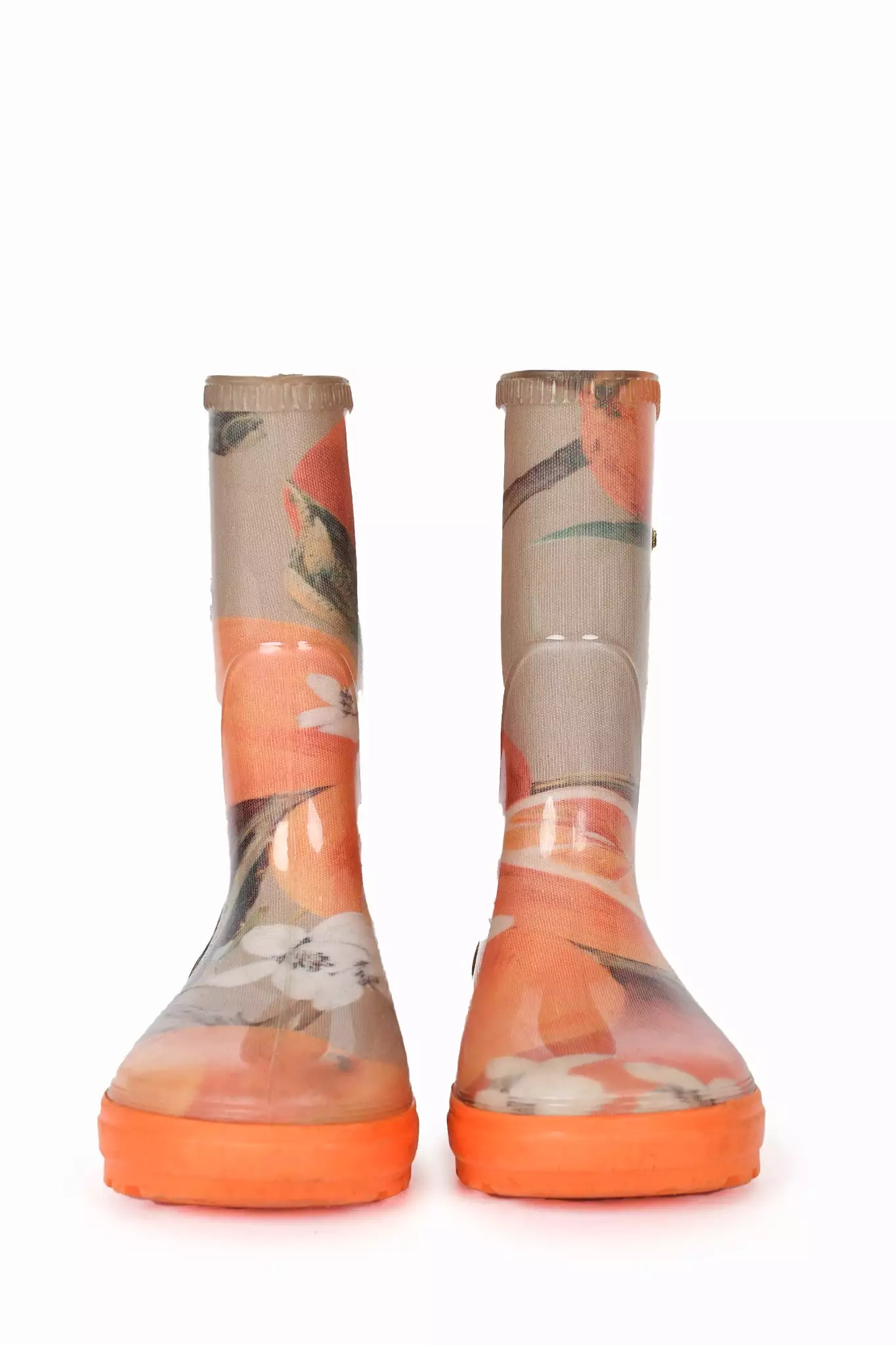 Dolce & Gabbana Orange Printed Rubber Rain Boots Size 28 Kids