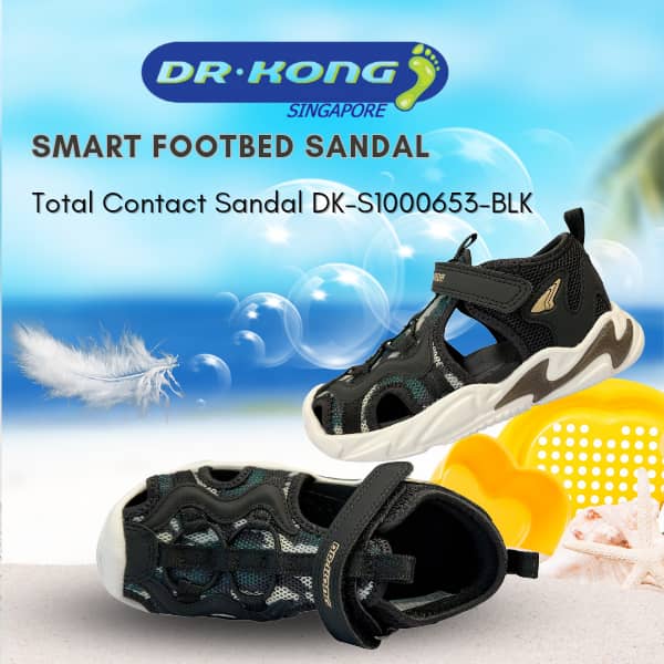 DR.KONG KIDS TOTAL CONTACT SANDALS DK-S1000653-BLK(RP : $109)