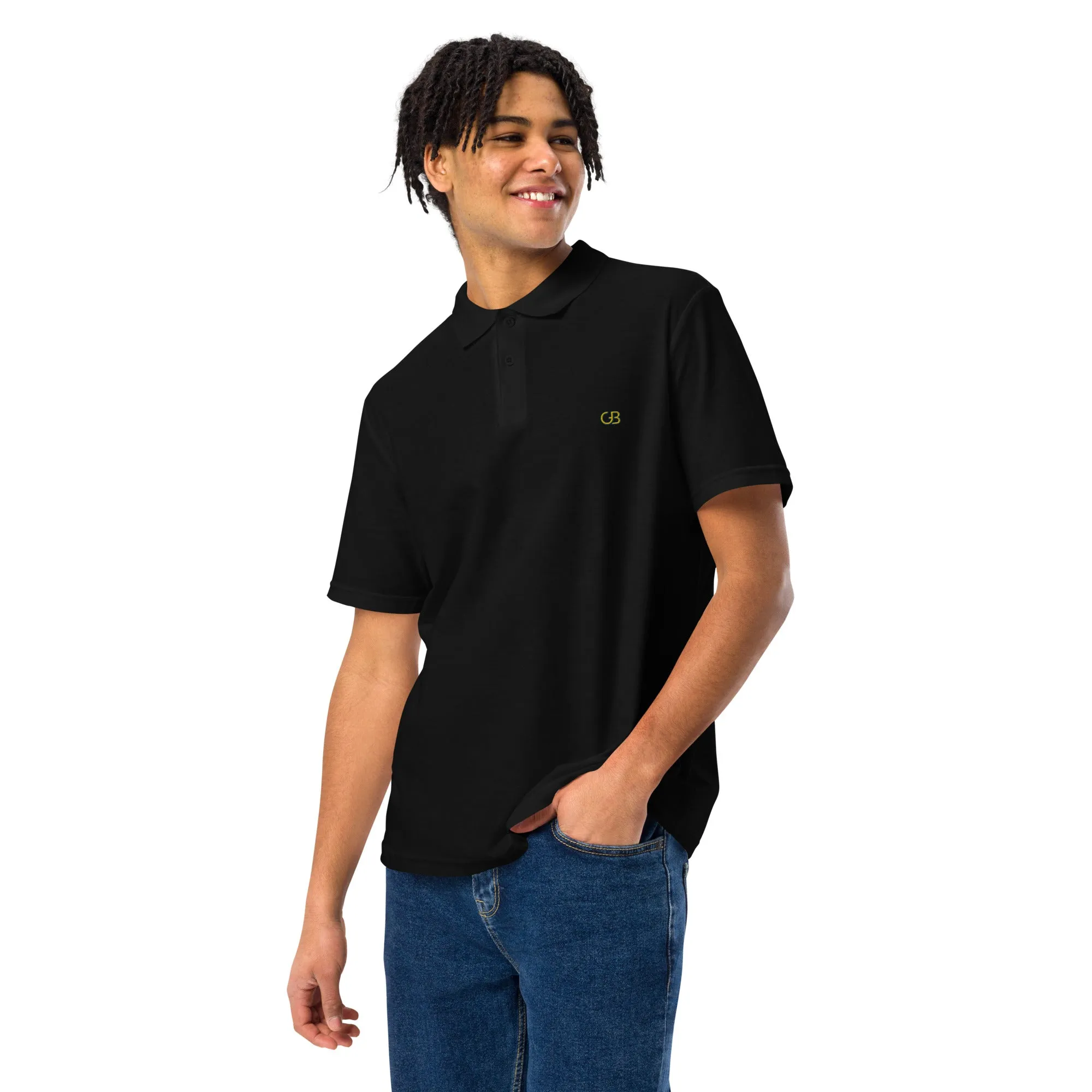 Gerald Black Unisex Pique Polo Shirt YelBlu