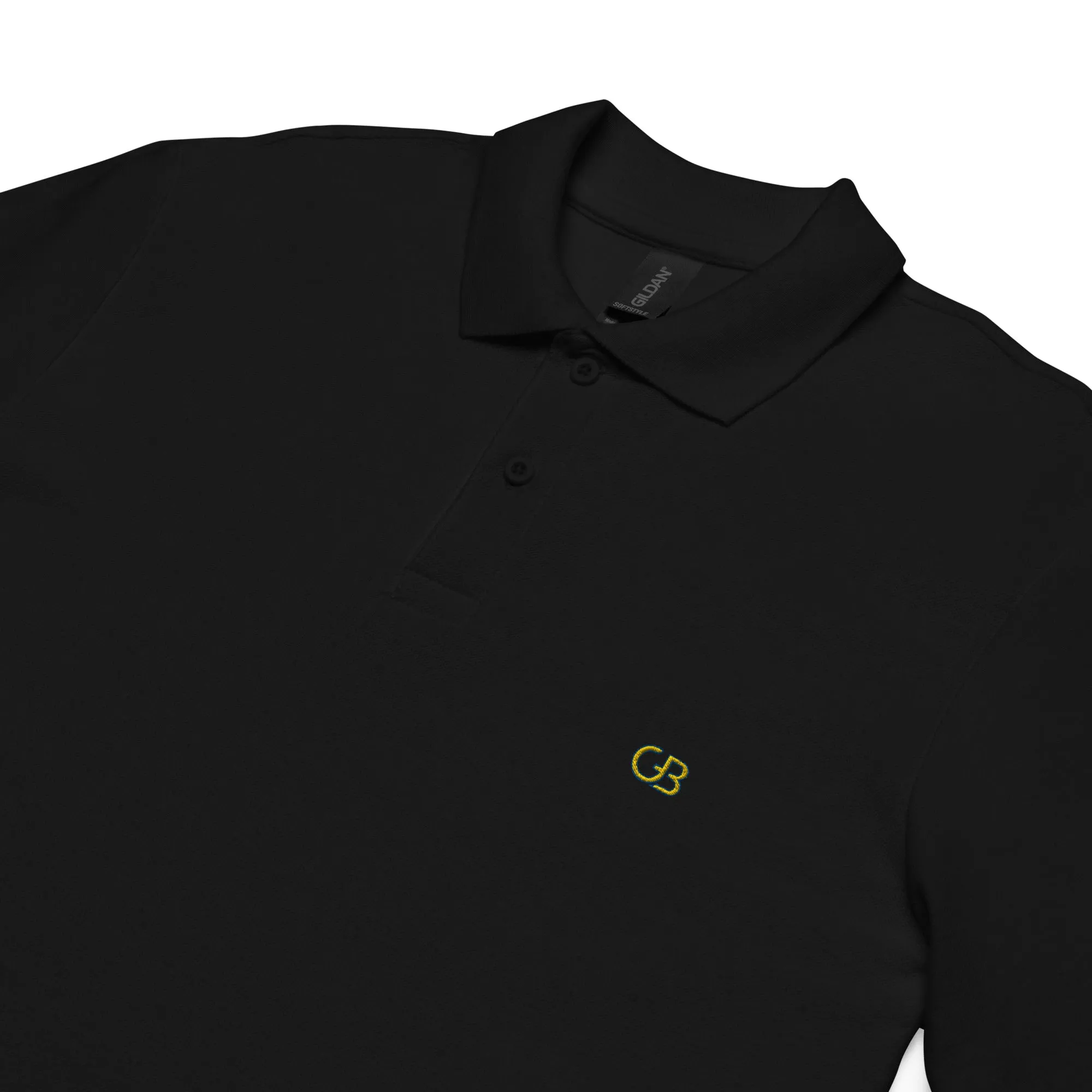 Gerald Black Unisex Pique Polo Shirt YelBlu