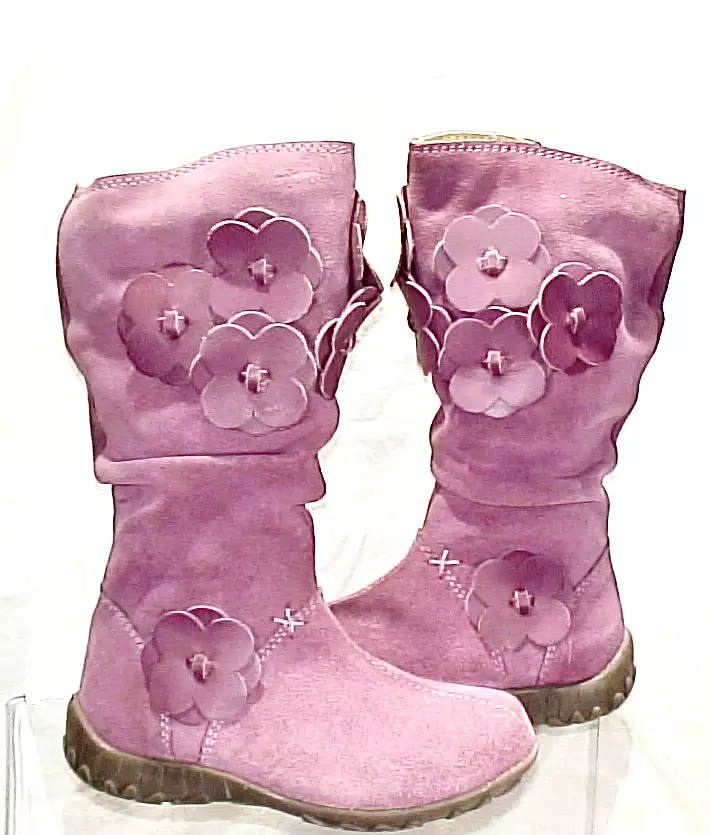 Girl's Primigi Flower-Power Tall Suede Boot -Rose Pink