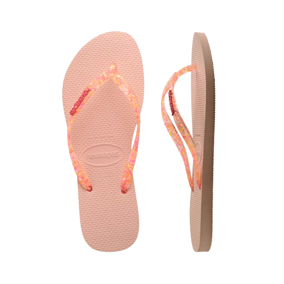 Havaianas Girl's Slim Glitter iridescent Pink (Sizes 2728-3334)