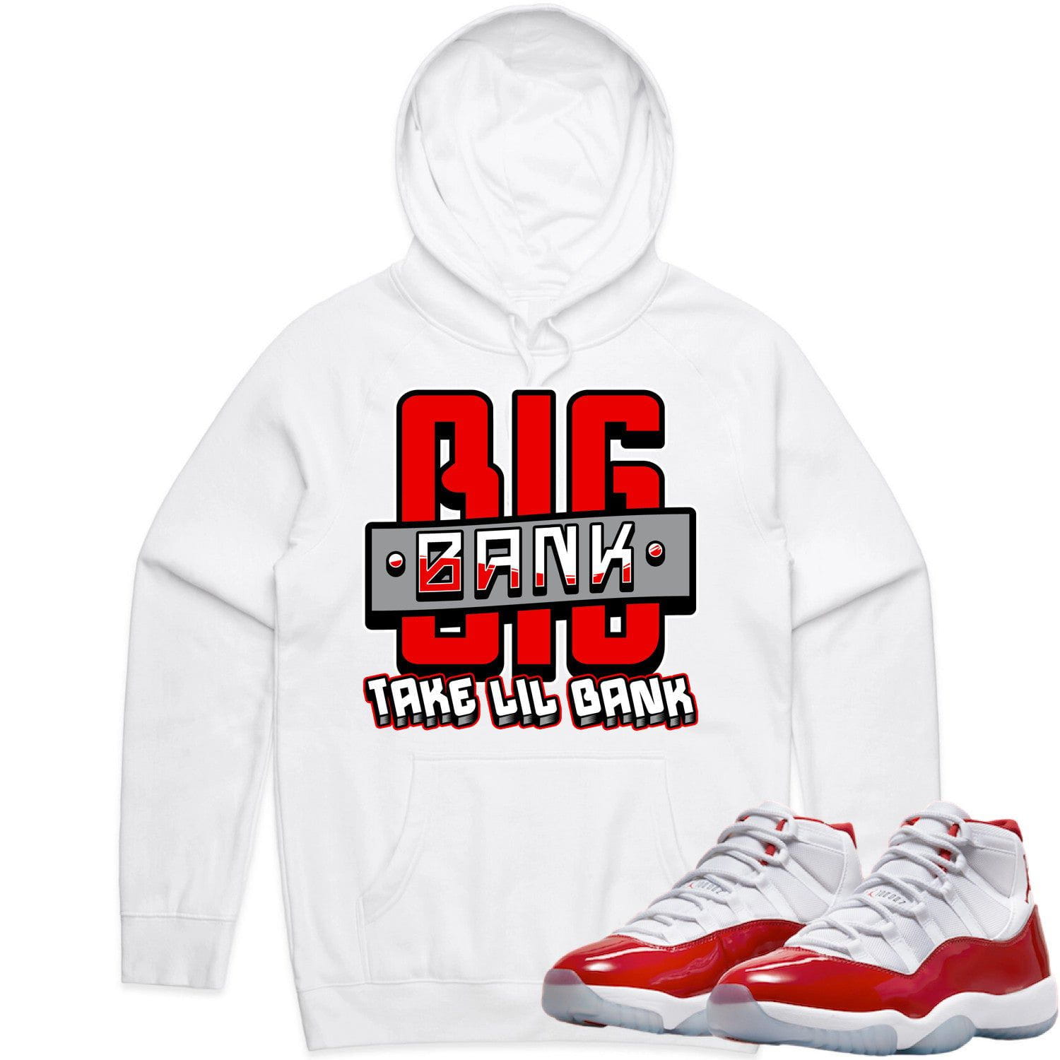 Jordan 11 Cherry 11s Hoodie to Match - RED BIG BANK