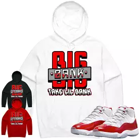 Jordan 11 Cherry 11s Hoodie to Match - RED BIG BANK