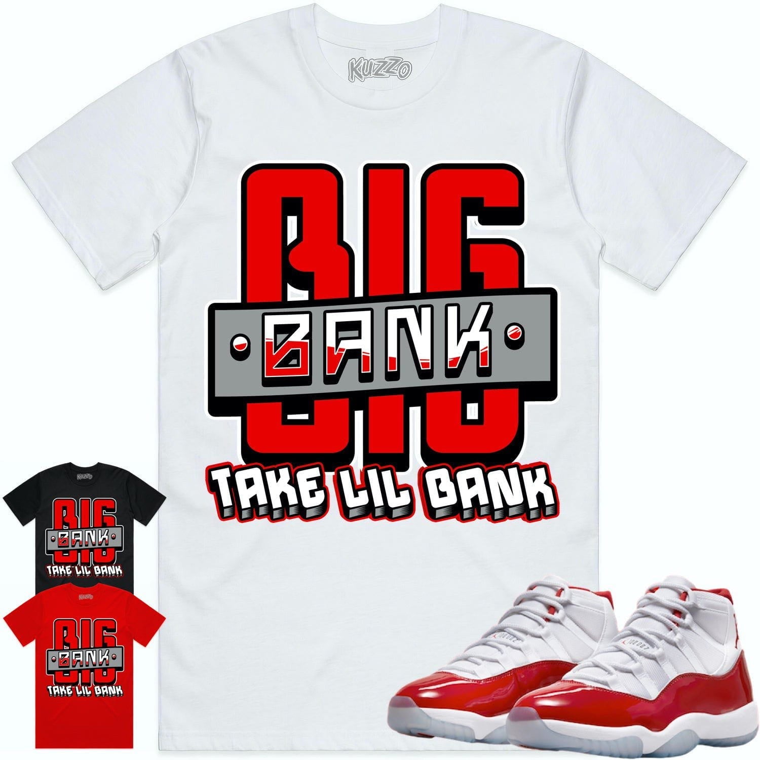 Jordan 11 Cherry 11s Shirt to Match - RED BIG BANK