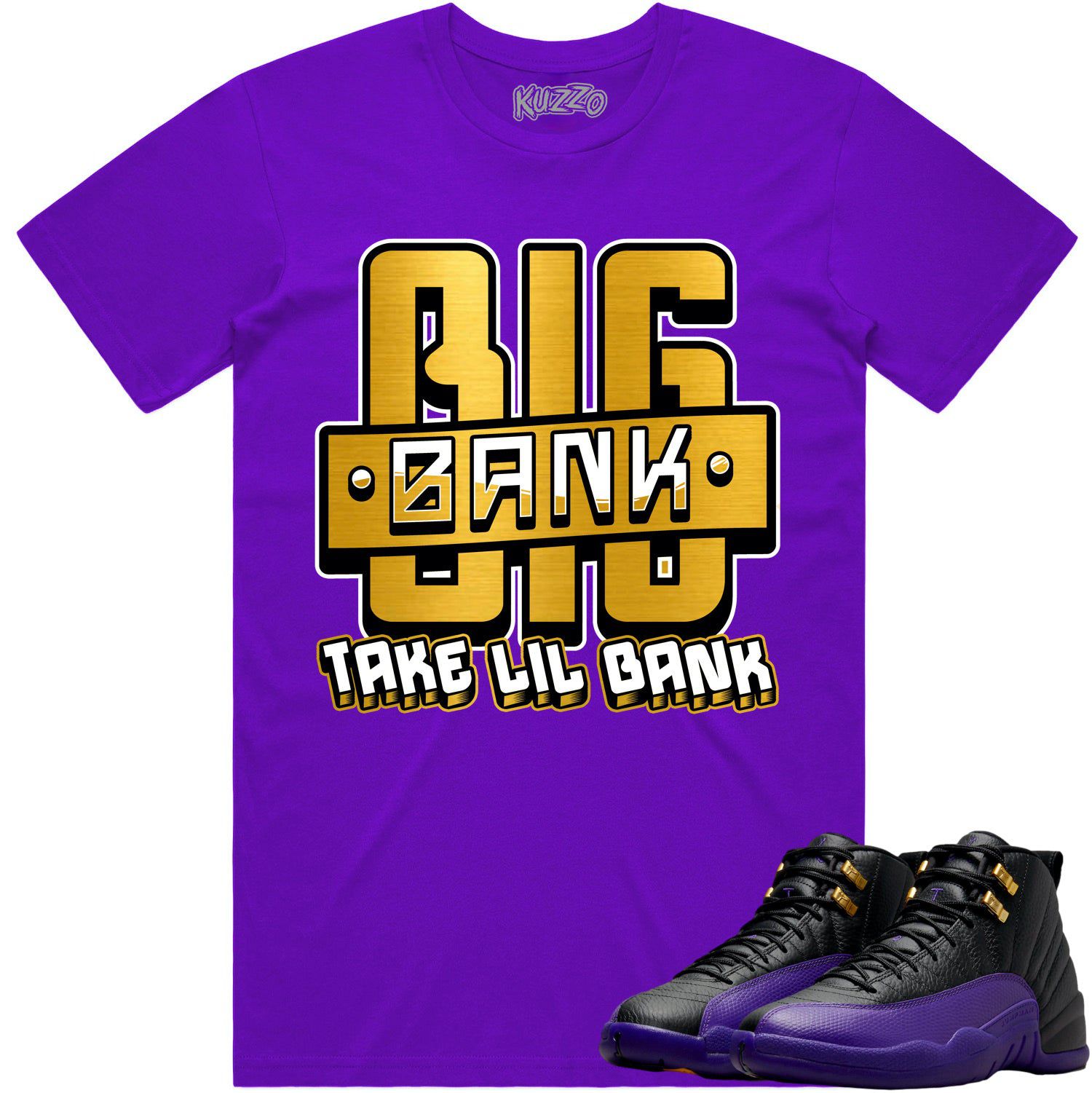 Jordan 12 Field Purple 12s Shirt to Match - GOLD METALLIC BIG BANK