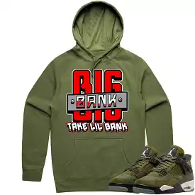 Jordan 4 Craft Olive 4s Hoodie to Match - RED BIG BANK