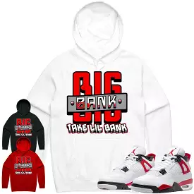 Jordan 4 Red Cement 4s Hoodie to Match - RED BIG BANK