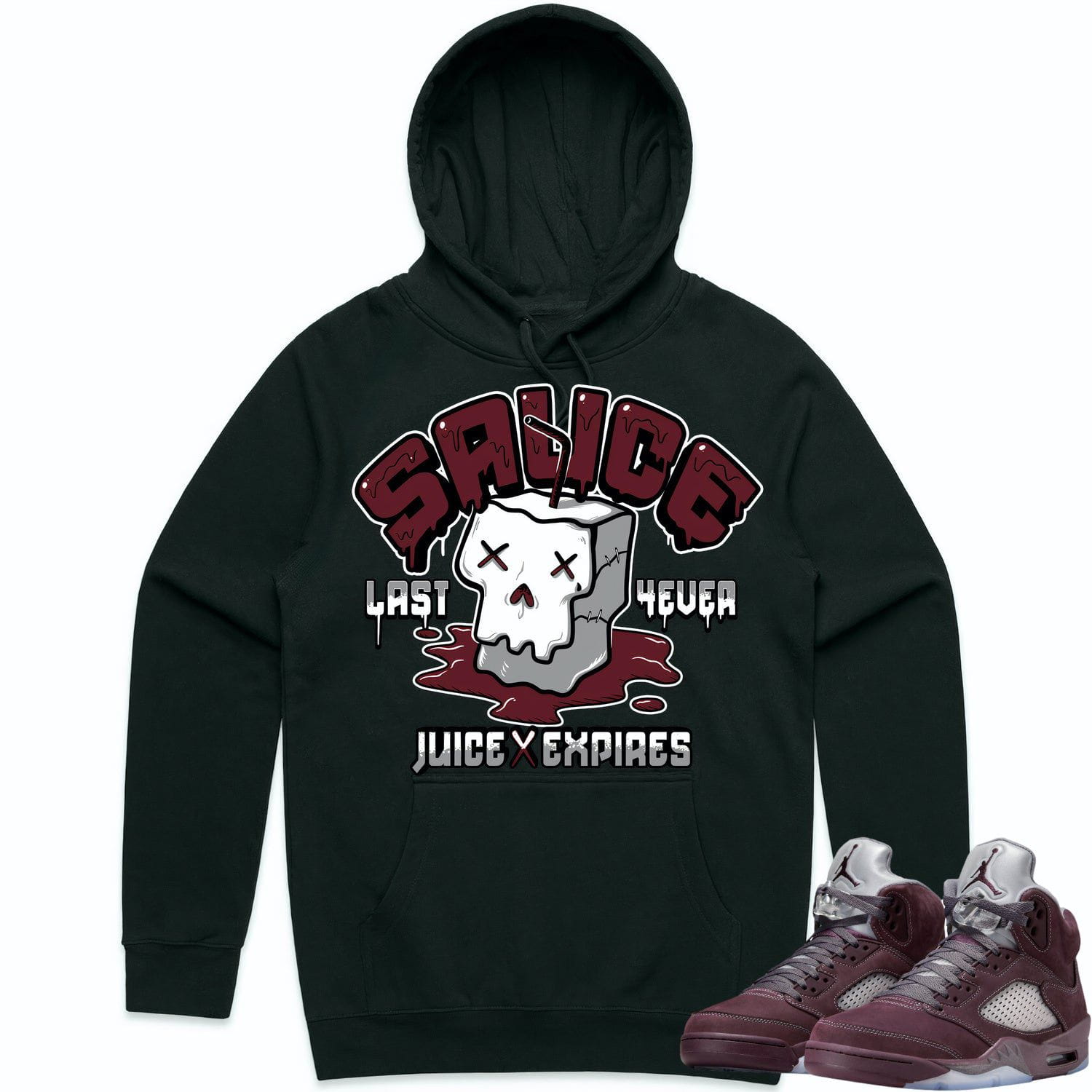 Jordan 5 Burgundy 5s Hoodie to Match - BURGUNDY SAUCE